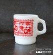画像1: U.S.A. vintage Fire-king Mug Apples On The Mat アメリカヴィンテージ ファイヤーキング アップルオンザマット 赤  マグ マグカップ 1960-76's (1)