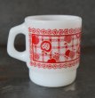 画像4: U.S.A. vintage Fire-king Mug Apples On The Mat アメリカヴィンテージ ファイヤーキング アップルオンザマット 赤  マグ マグカップ 1960-76's (4)