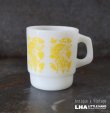 画像1: U.S.A. vintage Fire-king Mug Slender Stalkアメリカヴィンテージ ファイヤーキング  スレンダーストーク 黄 マグ マグカップ 1977-86's