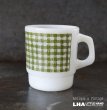 画像1: U.S.A. vintage Fire-king Mug SquareGingham アメリカヴィンテージ ファイヤーキング スクエアギンガム 緑  マグ マグカップ 1960-76's (1)
