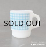 画像: U.S.A. vintage Fire-king Mug SquareGingham アメリカヴィンテージ ファイヤーキング スクエアギンガム 青  マグ マグカップ 1960-76's