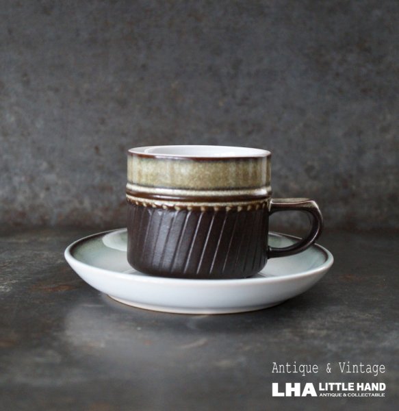 画像1: ENGLAND antique DENBY RONDO C&S イギリスアンティーク デンビー カップ＆ソーサー ヴィンテージ 1970-80's (1)