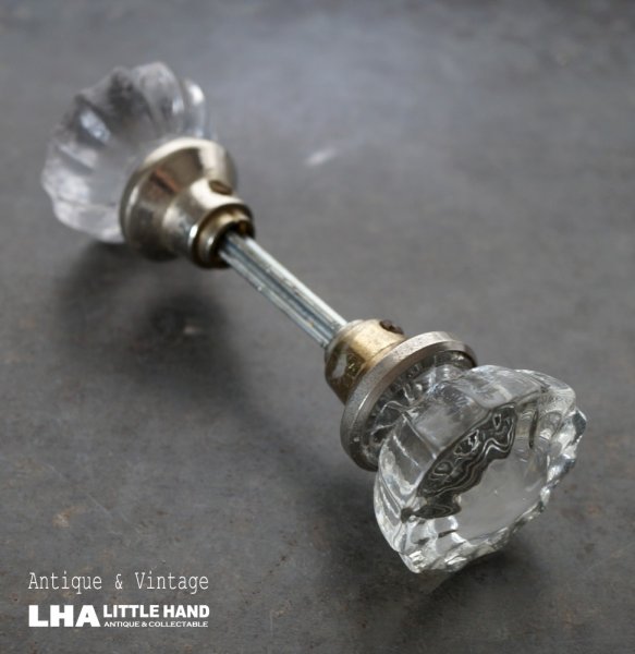 画像1: U.S.A. antique Doorknob アメリカアンティーク ガラスドアノブ・ドアハンドル 1940－60's (1)
