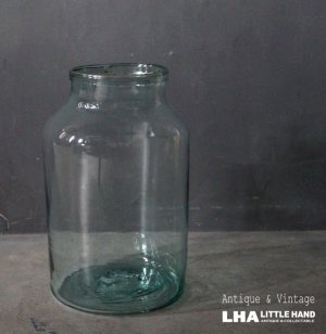 画像: FRANCE antique Large Glass Bottle フランスアンティーク 大きな ガラスボトル H35cm デミジョンボトル 花瓶 1920-50's