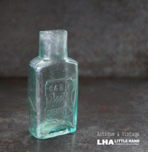 画像: ENGLAND antique Boots Glass Bottle イギリスアンティーク 筆記体ロゴ【Boots】 ガラスボトル H11.2cm ガラス瓶 1920's