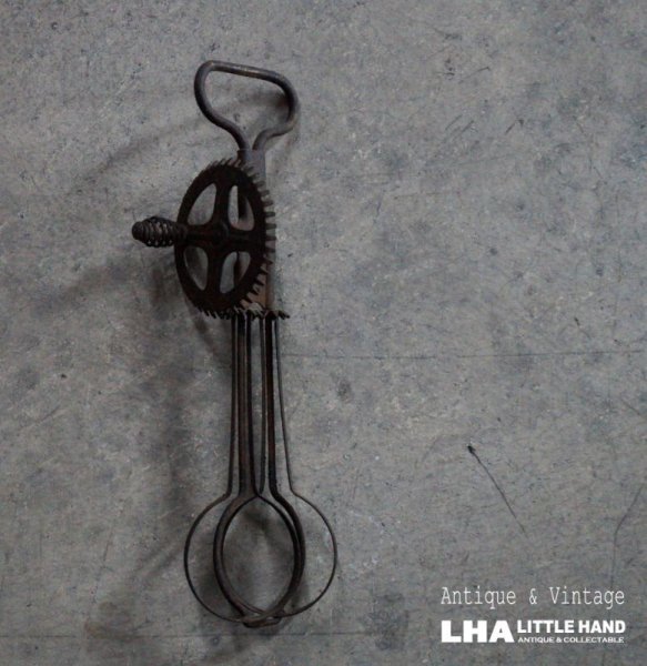 画像1: FRANCE antique whisk フランスアンティーク ウィスク ハンドミキサー 泡だて器 ヴィンテージ 1920-40's (1)