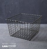 画像: U.S.A. antique Wire Basket アメリカアンティーク ナンバータグ付き ワイヤーバスケット ワイド型 ヴィンテージ 1950-70's 