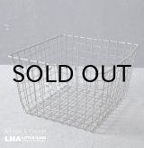 画像: U.S.A. antique Wire Basket アメリカアンティーク ナンバータグ付き ワイヤーバスケット ワイド型 ヴィンテージ 1950-70's 