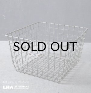 画像: U.S.A. antique Wire Basket アメリカアンティーク ナンバータグ付き ワイヤーバスケット ワイド型 ヴィンテージ 1950-70's 