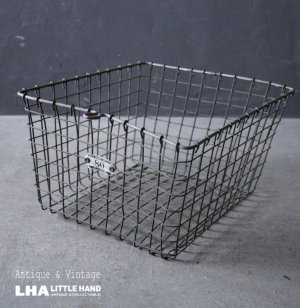 画像: U.S.A. antique Wire Basket アメリカアンティーク ナンバータグ付き ワイヤーバスケット ワイド型 ヴィンテージ 1950-70's 