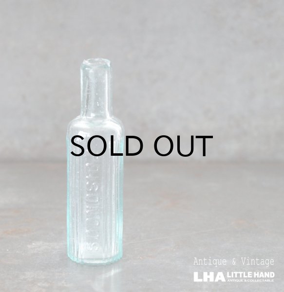 画像1: ENGLAND antique POISONOUS Glass Bottle イギリスアンティーク ガラスボトル H11.5cm ガラス瓶 1900-20's (1)