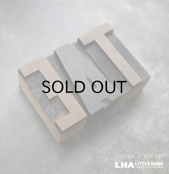 画像1: U.S.A. antique Letterpress EAT アメリカアンティーク 木製プリンターブロック 3個 Ｈ5ｃｍ ヴィンテージ スタンプ ビンテージ はんこ 数字 1900-40's  (1)