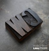 画像: U.S.A. antique Letterpress WC アメリカアンティーク 木製プリンターブロック 2個 Ｈ5ｃｍ ヴィンテージ スタンプ ビンテージ はんこ 数字 1900-40's
