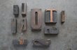 画像5: U.S.A. antique Letterpress 10cs アメリカアンティーク 木製プリンターブロック 10個セット H7.5cm〜H3.4cm  ヴィンテージ スタンプ ビンテージ はんこ 1900-60's  (5)