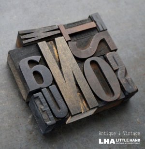 画像: U.S.A. antique Letterpress 10cs アメリカアンティーク 木製プリンターブロック 10個セット H8.5cm〜H2.5cm  ヴィンテージ スタンプ ビンテージ はんこ 1900-60's 