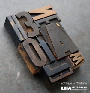 画像: U.S.A. antique Letterpress 10cs アメリカアンティーク 木製プリンターブロック 10個セット H6.4cm〜H3.4cm  ヴィンテージ スタンプ ビンテージ はんこ 1900-60's 