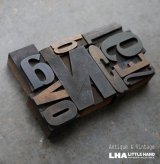 画像: U.S.A. antique Letterpress 10cs アメリカアンティーク 木製プリンターブロック 10個セット H6.4cm〜H3.4cm  ヴィンテージ スタンプ ビンテージ はんこ 1900-60's 