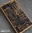 画像1: USA・ENGLAND・FRANCE antique Letterpress & Cheese Box アンティーク プリンターブロック【24ピース・チーズボックス木箱付】ビンテージ ヴィンテージ 1900－1960's  (1)