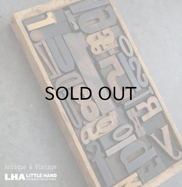 画像1: USA・ENGLAND・FRANCE antique Letterpress & Cheese Box アンティーク プリンターブロック【30ピース・チーズボックス木箱付】ビンテージ ヴィンテージ 1900－1960's  (1)