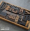画像2: USA・ENGLAND・FRANCE antique Letterpress & Cheese Box アンティーク プリンターブロック【30ピース・チーズボックス木箱付】ビンテージ ヴィンテージ 1900－1960's  (2)