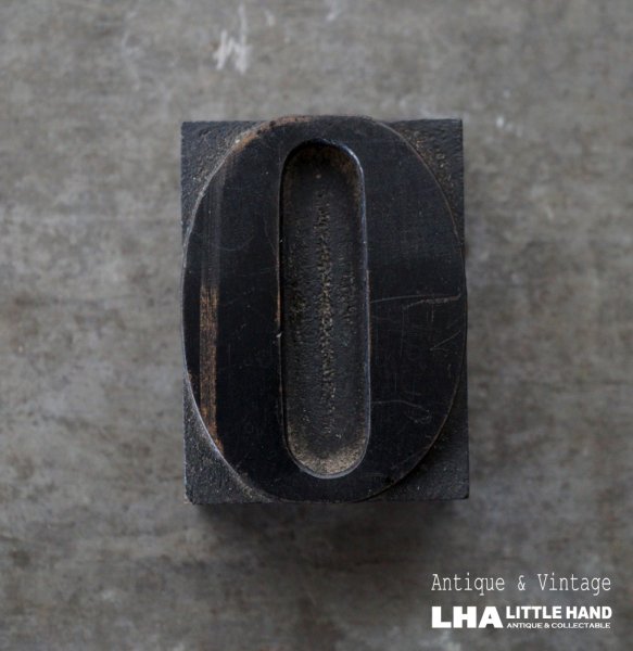 画像1: U.S.A. antique Letterpress 【O】アメリカアンティーク 木製プリンターブロック Ｈ5ｃｍ ヴィンテージ スタンプ ビンテージ はんこ 数字 1900-40's  (1)