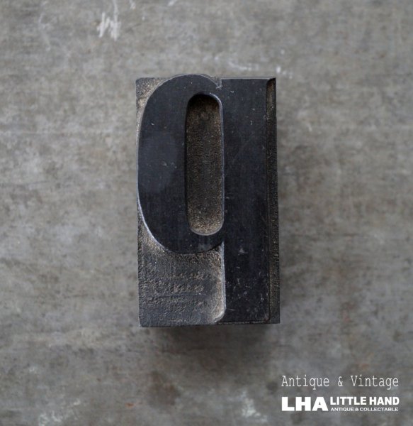 画像1: U.S.A. antique Letterpress 【p】アメリカアンティーク 木製プリンターブロック Ｈ5ｃｍ ヴィンテージ スタンプ ビンテージ はんこ 数字 1900-40's  (1)