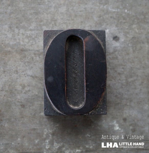 画像1: U.S.A. antique Letterpress 【O】アメリカアンティーク 木製プリンターブロック Ｈ5ｃｍ ヴィンテージ スタンプ ビンテージ はんこ 数字 1900-40's  (1)