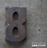 画像: U.S.A. antique Letterpress 【8】アメリカアンティーク 木製プリンターブロック BIG/Ｈ7.5ｃｍ ヴィンテージ スタンプ ビンテージ はんこ 数字 1900-40's 