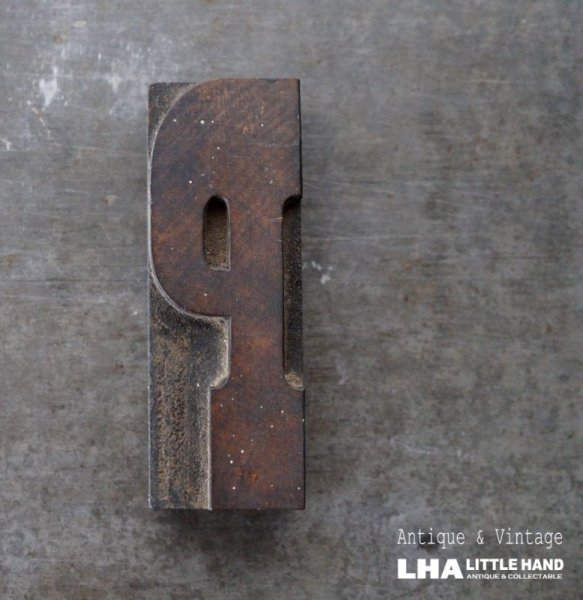 画像1: U.S.A. antique Letterpress 【P】アメリカアンティーク 木製プリンターブロック BIG/Ｈ8.4ｃｍ ヴィンテージ スタンプ ビンテージ はんこ 数字 1900-40's  (1)