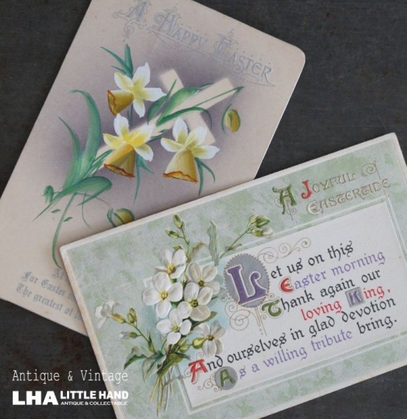 画像1: ENGLAND antique POST CARD 2pcs イギリスアンティー ポストカード 2枚セット  ヴィンテージ 葉書 ビンテージ 1920-30's (1)