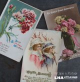 画像: ENGLAND antique POST CARD 3pcs イギリスアンティー ポストカード 3枚セット  ヴィンテージ 葉書 ビンテージ 1910-30's