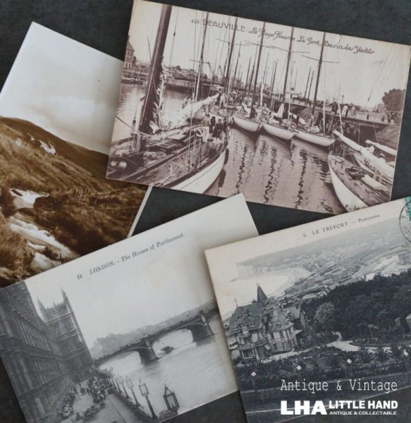 画像1: FRANCE antique POST CARD 4pcs フランスアンティー ポストカード 4枚セット  ヴィンテージ 葉書 ビンテージ 1900-50's (1)