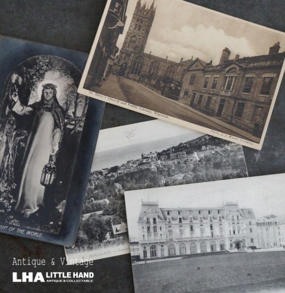 画像1: FRANCE antique POST CARD 4pcs フランスアンティー ポストカード 4枚セット  ヴィンテージ 葉書 ビンテージ 1900-50's (1)