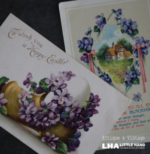 画像: ENGLAND antique POST CARD 2pcs イギリスアンティー ポストカード 2枚セット  ヴィンテージ 葉書 ビンテージ 1910-30's