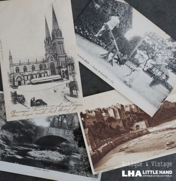 画像1: FRANCE antique POST CARD 4pcs フランスアンティー ポストカード 4枚セット  ヴィンテージ 葉書 ビンテージ 1900-50's (1)