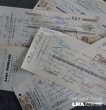 画像1: FRANCE antique RECEIPT 5pcs フランスアンティーク 領収証 領収書 古い紙 5枚セット 1930-40's ヴィンテージ 紙 ビンテージ (1)