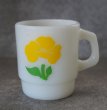 画像2: U.S.A. vintage Fire-king Mug Foxy Flowers アメリカヴィンテージ ファイヤーキング フォクシーフラワーズ　黄　ポピー マグ マグカップ 1960-76's (2)