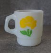 画像3: U.S.A. vintage Fire-king Mug Foxy Flowers アメリカヴィンテージ ファイヤーキング フォクシーフラワーズ　黄　ポピー マグ マグカップ 1960-76's (3)