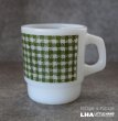 画像1: U.S.A. vintage Fire-king Mug SquareGingham アメリカヴィンテージ ファイヤーキング スクエアギンガム 緑  マグ マグカップ 1960-76's (1)