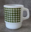 画像2: U.S.A. vintage Fire-king Mug SquareGingham アメリカヴィンテージ ファイヤーキング スクエアギンガム 緑  マグ マグカップ 1960-76's (2)