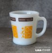 画像2: U.S.A. vintage Fire-king Mug Abstract Flower アメリカヴィンテージ ファイヤーキング アブストラクトフラワー 黄土 茶 マグ マグカップ 1960-76's (2)