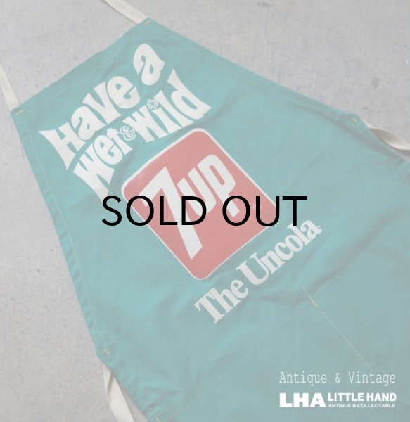 画像1: U.S.A. antique 7UP ADVERTISING APRON アメリカアンティーク アドバタイジング 広告入 7up ワークエプロン・ショップエプロン 1960-70's (1)