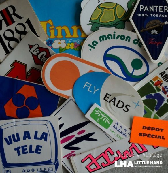 画像1: SALE【50%OFF】FRANCE & U.S.A. antique  STICKERS 16pcs フランス＆アメリカ アンティーク ステッカー シール ヴィンテージ 16枚SET 1980-90's (1)
