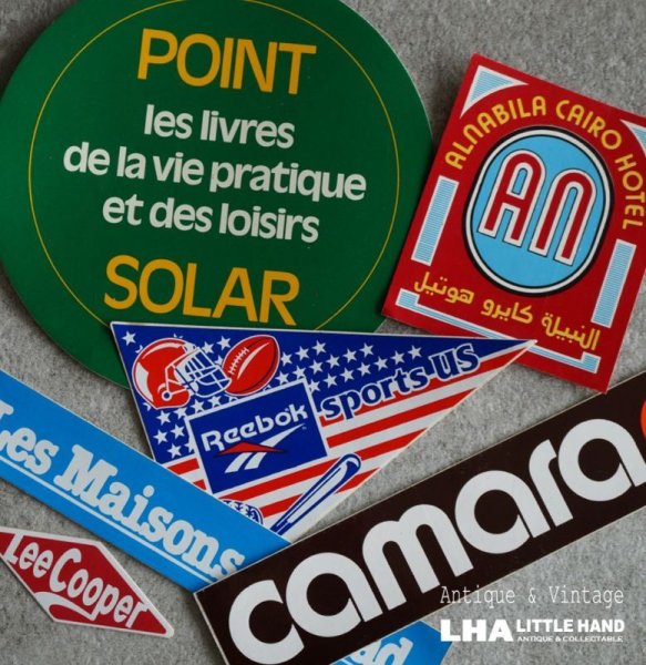 画像1: FRANCE & U.S.A. antique  STICKERS 6pcs フランス＆アメリカ アンティーク ステッカー シール ヴィンテージ 6枚SET 1980-90's (1)