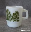 画像1: U.S.A. vintage Fire-king Mug Rose Garden  アメリカヴィンテージ ファイヤーキング ローズガーデン 緑  マグ マグカップ 1977-86's (1)