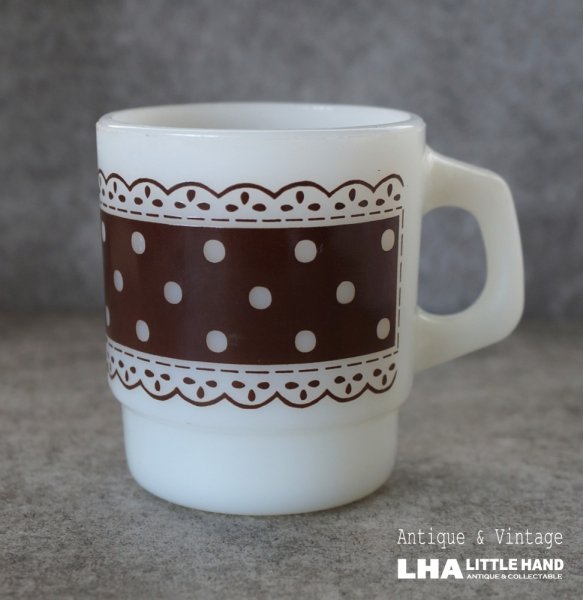 画像1: U.S.A. vintage Fire-king Mug Picnic  アメリカヴィンテージ ファイヤーキング　ピクニック　茶  マグ マグカップ 1960-76's (1)