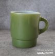 画像1: U.S.A. vintage Fire-king Mug Stacking Mug アメリカヴィンテージ ファイヤーキング スタッキング 緑 マグ マグカップ 1960-76's (1)