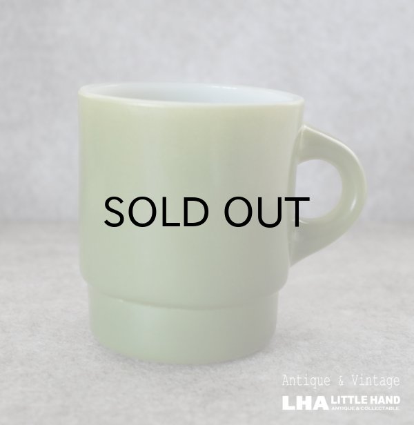 画像1: U.S.A. vintage Fire-king Mug Stacking Mug アメリカヴィンテージ ファイヤーキング スタッキング 緑 マグ マグカップ 1960-76's