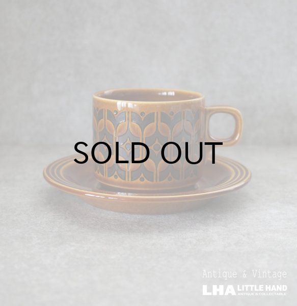 画像1: ENGLAND antique HORNSEA 【HEIRLOOM】C&S イギリスアンティーク ホーンジー エアルーム オータムブラウン カップ＆ソーサー コーヒーカップ ヴィンテージ 1970-80's (1)
