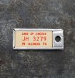 画像2: U.S.A. antique Number Tag アメリカアンティーク ナンバータグ ナンバープレート　キーホルダー 1974's  (2)